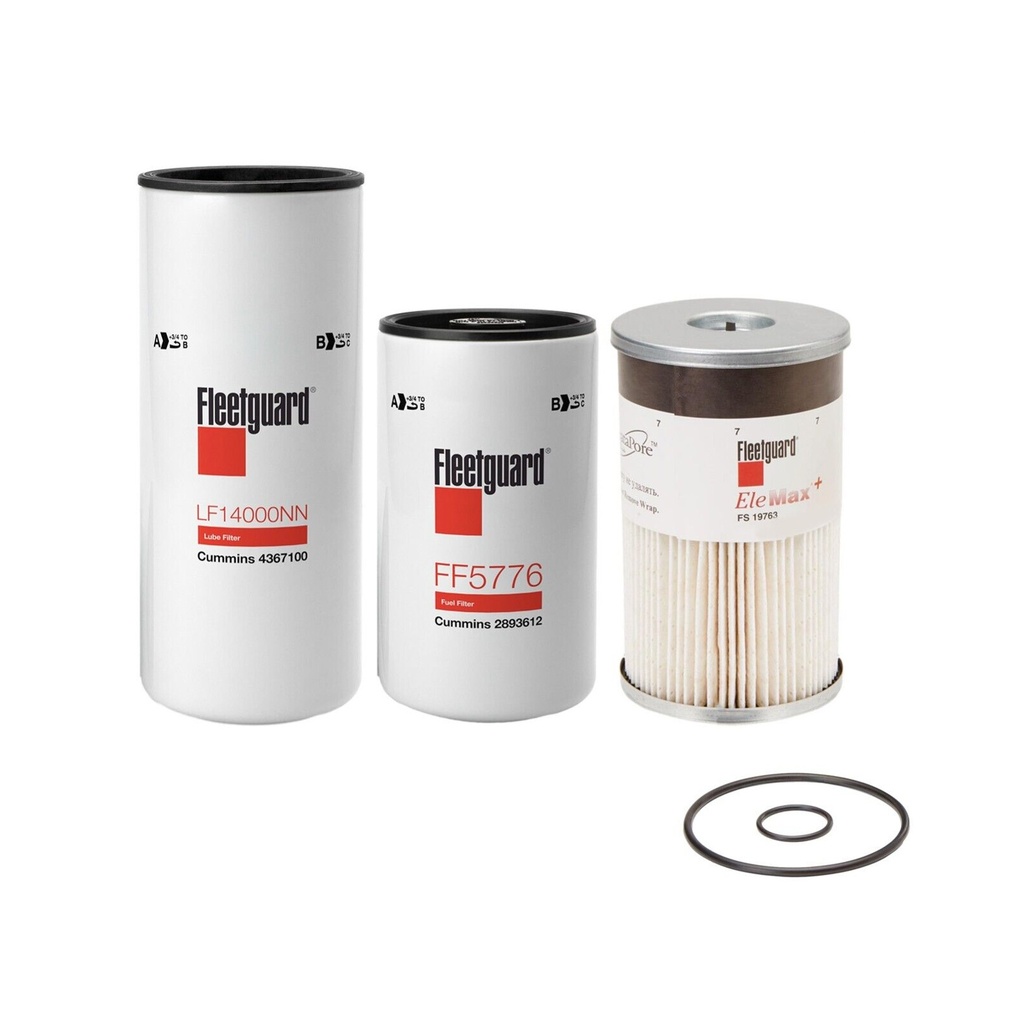 Fleetguard Cummins Oil Change Kit - Includes Filter LF14000NN, Oil Filter FF5776, Fuel Filter FS19764 + Free Grease 5 thumbnail image